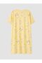 Lcw Young Yellow Crew Neck Chick Printed Women's Nightgown - 3