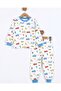 Boy's Car Printed Crew Neck 100% Cotton 6-7-8-9 Years Old Top and Bottom Pajama Set - 2