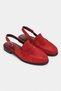 Tosky Red Suede Belt Detailed Flat Sole Women's Loafer Sandals - 4