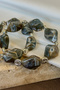 Agate Natural Stone Balance Bracelet with Metal Apparatus Broken Bone Cut Galaxy Gray - 3
