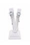 Zircon Stone Star Detailed Dangle Silver Color Steel Earrings - 3