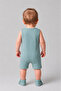 Baby Boy Rabbit Patterned Summer Jumpsuit Ribbed Cotton Sleeveless Baby Romper Snap Fastener Romper 0-9 Months - 8