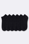 6 Pack Black Men's Modal Seamless Stretchy Bootie Socks - Premium - 3