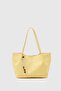 Miura Charm Detailed Knitted Shoulder Bag Yellow