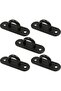 Five heavy-duty hooks, 3.9-inch stainless steel ceiling hooks, black oval hooks, 0.24-inch hole diameter, suitable for indoor and outdoor use.