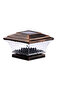Solar-powered post light, outdoor LED lighting, deck fence cover light, warm white/bright white, suitable for wooden posts, 2-pack - bronze. - 2