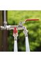 Outdoor dual-outlet faucet, G1/2 brass faucet, garden hose diverter, suitable for home outdoor gardens (red). - 4