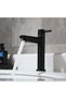 Bathroom sink faucet with spout, cold water faucet, pedestal valve, total height: 18 cm, black. - 4