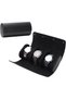 3-Slot Leather Watch Travel Case & Organizer Box (black), luxury roll case for watches & jewelry. - 5