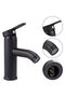 Bathroom sink faucet with hot and cold water countertop faucet, matte black - 17cm - 2