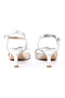 Genuine Leather Lame/Silver Heeled Women's Sandals - Rgn5141 - 5