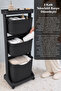 Wheeled Bathroom Organizer - 3-Tier Adjustable Shelf Towel Storage Bathroom Organizer Black - 4