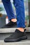 Zrk-X204 Premium Black Linen High Sole Casual Men's Shoes - 5