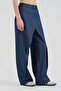 Women's Water Washed Denim Fabric Jeans with Folded Front Detail Design - 3