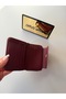 Burgundy Mini Accordion Women's Wallet with Card Holder |   Zippered Multi-Compartment Snap Fastener - 4