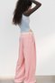 Allbucks Za - Ra Wide Leg Fabric Trousers with Pockets Abzra00024 - 4