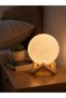3D Moon Night Light Decorative Led Table Lamp with Wooden Stand - 2