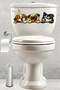 Toilet Sticker Three Cute Dogs Confused, Cheerful and Grumpy Fun Bathroom Sticker Set