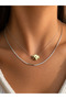 2-Piece Silver and Gold Detailed Women's Necklace - 2