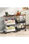 Universal wheel three-layer mobile storage cart, layered shelf design - 2