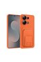 Xiaomi Poco M6 Pro Compatible Case Flexstand Card Holder Silicone Case Orange