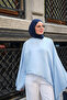 Women's Single Long Sleeve Detailed Blouse Blue - 3