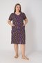 Women's Plus Size 100% Cotton Combed Fabric Zippered Summer Dress / Purple-Red 4099 - 5