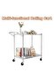 Heavy Duty Metal Utility Cart for Office – Commercial Rolling Storage Trolley with Wheels, Low Handle, Adjustable Wire Shelves, Durable Steel Construction – 2-Layer Low Handle - 6