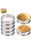 4-Piece Set Cake Molds - French Muffin Rings & Double-Layer Stainless Steel Round Non-Stick Metal Molds (10cm) - For Cooking & Baking