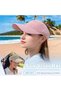 Women's knitted running sun hat, wide brim, UV protection, suitable for ponytails, quick-drying, khaki. - 2