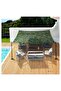 Rectangular sunshade sail, camouflage pattern, 3x4 meters, green checkered. - 2