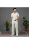 New Season Premium Fabric Corded Fabric Ottoman Summer T-Shirt and Sweatpants 2-Piece Set