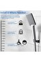 Shower head bracket, adjustable handheld brass shower head bracket, wall-mounted bracket, no-drill adhesive installation (polished chrome). - 2