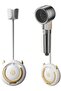 2 Pieces 360° Rotary Hair Dryer Holder for Bathroom, No-Drill Wall Mounted Storage Hanger with Cable Hook