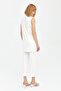 Chiffon Front Sleeveless Combed Cotton Undergarment - Ecru - 8
