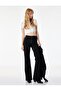 Button Detailed High Waist Pocketed Spanish Flare Denim Trousers - Flare Jeans - Black
