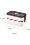 Lunch box, microwave and dishwasher safe, leak-proof, white double-layer - 2