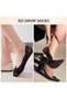 pairs of non-slip lace boat socks, low invisible mesh lace socks for women, hidden anti-slip socks for sneakers, high heels, black - 4