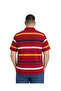 Men's Large Size Red Pinstripe Pique T-Shirt 3Xl-4Xl-5Xl-6Xl - 3