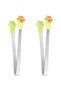 Two small silicone clips, shaped like cat paws, suitable for baby food clips (yellow).