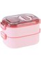 Leak-proof lunch box for adults and children - Microwave and dishwasher safe - 1110ml - Pink (19x13x13cm)