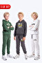 Boy's 3-Piece Printed Kangaroo Pocket Hooded Tracksuit Set