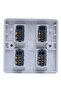 4-Gang Modern Light Switch Wall Plate, White - 2