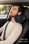 1 Knitted Fabric Ergonomic Neck Support Car Seat Headrest Pillow Adjustable Strap Breathable Anti St
