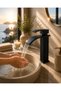 Matte Black Waterfall Sink Faucet |   Stainless Steel |   Hot-Cold Dual Input |   Modern Bathroom Faucet - 3