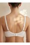 Nixci Supported Padded Underwire Bra B Cup Push up Gathering Soft Textured Adjustable Strap White Skin Black 75-90 - 3