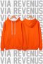 Unisex Orange Wide Fit Hoodie Sweatshirt - 3 Thread Fleece Hood Lining with White Thread Detail