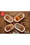 Plate Kayık Presentation & Breakfast Snack Plate 4 Pieces 15 cm Rose