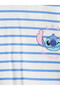 Blue Crew Neck Lilo & Stitch Printed Girls' T-Shirt - 4
