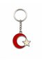 Turkish Flag Metal Keychain with Moon and Star Figures Gift Accessory - 3